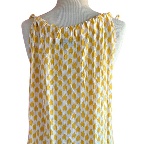 Womens Top Size Large Yellow White Tank Flow Breezy Summer Vacation Resort Ready - Picture 5 of 8